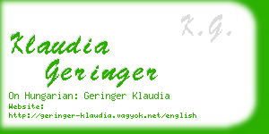 klaudia geringer business card